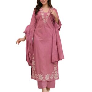 ANNI Designer Women’s Pure Cotton Embroidered Kurta Set  Elegant Ethnic Wear