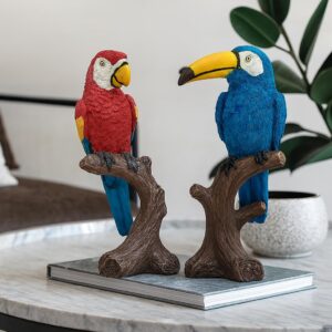 Xtore Parrot Love Couple Vastu Bird Figurine Showpiece Multicolor Home Decor