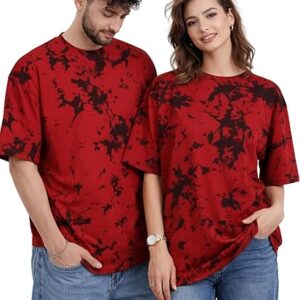 LEOTUDE Valentine’s Special Couple Matching Oversized Printed T-Shirt Combo