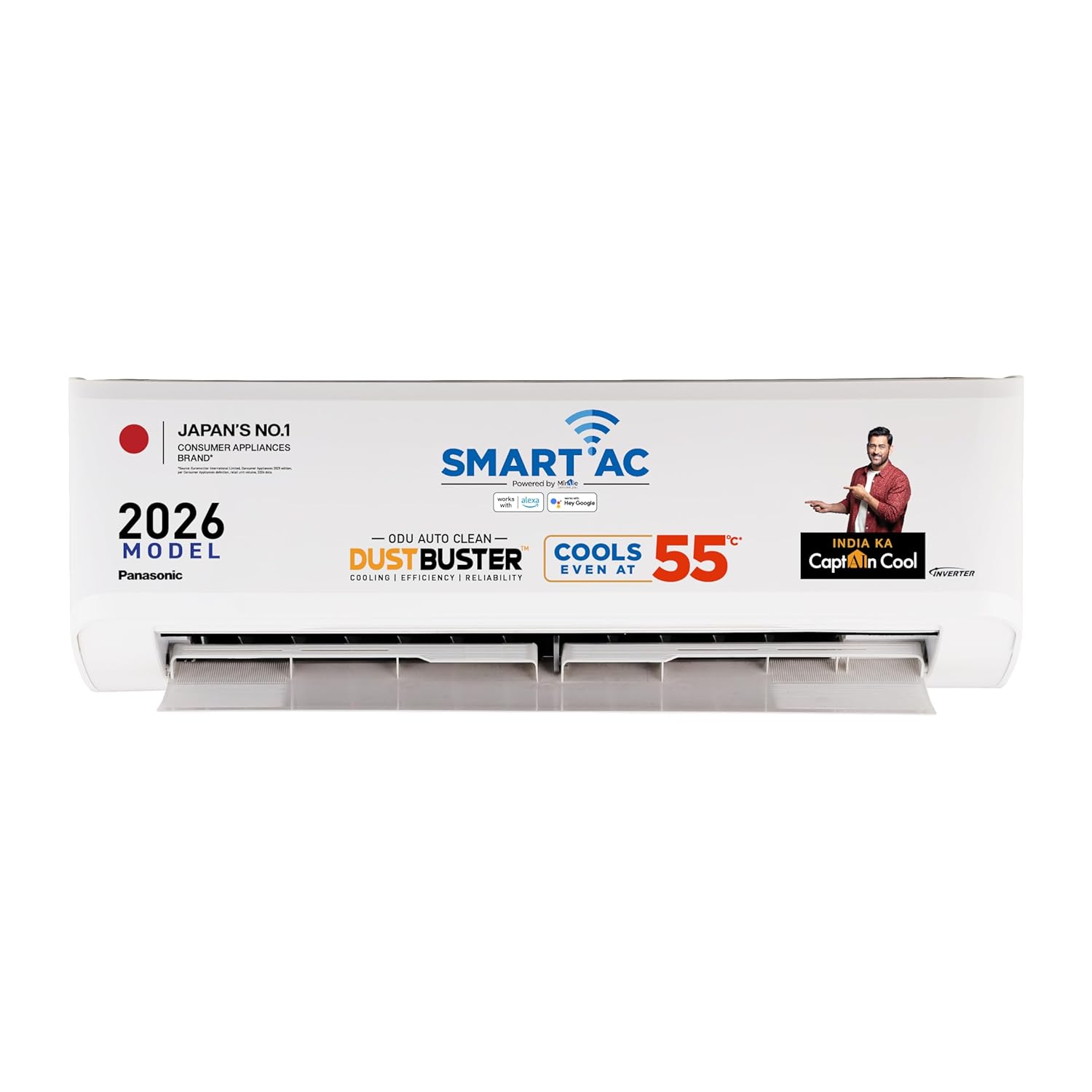 Panasonic 1.0 Ton 5 Star Premium Wi-Fi Inverter Smart Split AC (Matter/MirAIe, AI, DustBuster, 55°C Oper., Copper Condenser, 8in1 Convertible, 4-Way, PM0.1 Filter, CS/CU-NU12BKY5W, New BEE Rated, White)