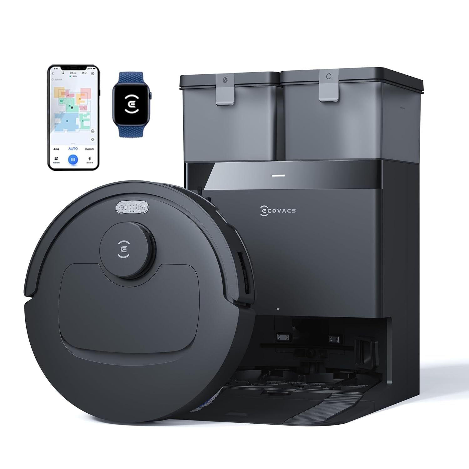 ECOVACS Deebot N50 PRO Omni 2 in 1 Robotic Vacuum Cleaner & Mop, 2026 New Launch 25000 Pa Suction, Self-Emptying Omni-Station, Zerotangle 2.0, Hot Air-Drying, Auto-Lift Mop On Carpet, Upto 300 Mins