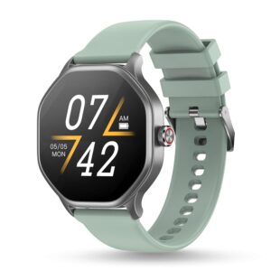 Pebble Hive Octa Display Smartwatch | BT Calling | Functional Rotating Crown | Multi Sports Modes | Sleep Monitoring | Health Suite | Customizable Watch Faces | in-Built Games & World Clock - Green