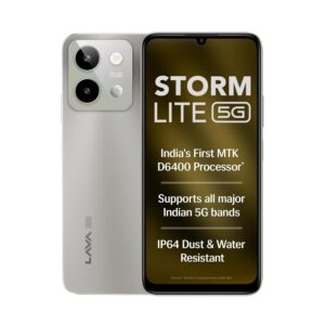 Lava Storm Lite 5G (Cosmic Titanium, 4+4*GB RAM, 128GB Storage) | India's First MTK Dimensity 6400 Processor | 50MP AI Camera | IP64 Rated | 120 Hz Display | 5000 mAh Battery | Supports All 5G Bands