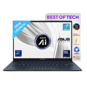 ASUS Zenbook 14,Intel Core Ultra 7 (Series 2), Intel Arc iGPU,32GB,1TB,3K OLED Touch Screen,14",Windows 11,M365 Basic (1Year)*,Office 2024,Ponder Blue,1.28 kg UX3405CA-PZ163WS, Thin & Light Laptop