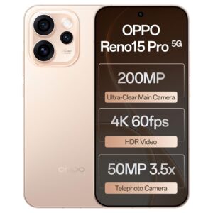 Oppo Reno15Pro 5G (Sunset Gold, 12GB RAM, 512GB Storage) with No Cost EMI/Additional Exchange Offers