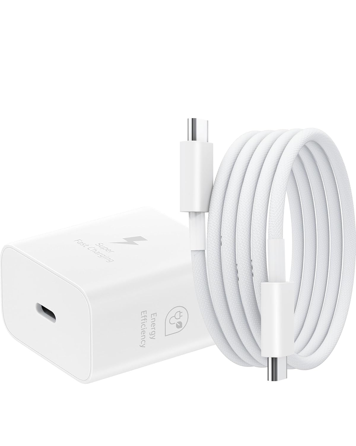 Original Samsung 25W Charger USB Type C Adapter for Samsung Galaxy Z Fold 6/5/4,Z Flip6/5/4, S25/S24/S24+/S24 Ultra, S23/S23+/S23 Ultra/S23 FE PD 3.0 Fast Charging with Type C Cable- White