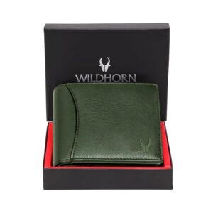 WildHorn RFID Protected Leather Wallet for Men – Green