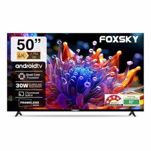 Foxsky 127 cm (50 inches)4K UHD QLED Smart TV (WebOS) TV 50FSVS (Black)