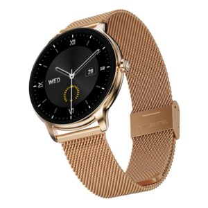 Boat Chrome Iris Fashion Smart Watch for Women - Elegant Ultra-Sleek Dial, Light-Weight Metal Body, 1.32" AMOLED Display, 1000 Nits, AOD, Female Wellness Tracking Watch for Woman (Metal Gold)