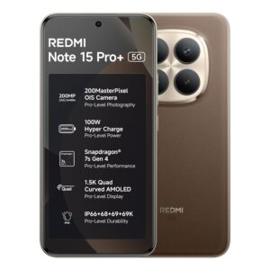REDMI Note 15 Pro+ 5G (Coffee Mocha, 12GB + 512GB) | 200MasterPixel OIS Camera | Snapdragon 7s Gen 4 | CrystalRes AMOLED | IP69/69K | 6500mAh Si/C Battery | 100W HyperCharge