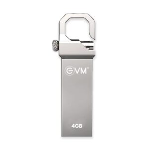 EVM EnStore 4GB Metal USB 2.0 Flash Drive - High Read Speeds up to 15MB/s & Write Speeds up to 8MB/s - Durable Metal Casing - Ideal for Data Transfer & Storage - (EVMPD/4GB)