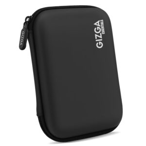 Gizga Essentials Hard Drive Case Shell, 6.35cm/2.5-inch, Portable Storage Organizer Bag for Earphone USB Cable Power Bank Mobile Charger Digital Gadget Hard Disk, Water Resistance Material, Black
