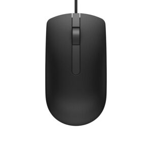 Dell MS116 Wired Mouse, 1000 DPI, Scrolling Wheel, 2 Buttons, 1 x USB, Optical LED Tracking, Plug and Play, Scrolling Wheel, Black