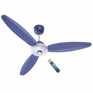 ACTIVA Gracia 1200mm Ceiling Fan, 3 Blade 380 Watt Motor, 5 Star Rated, LED Light, Energy Saving, Remote Control, Reversible Mode & Timer, 4 Years Warranty-SPARKLE Blue