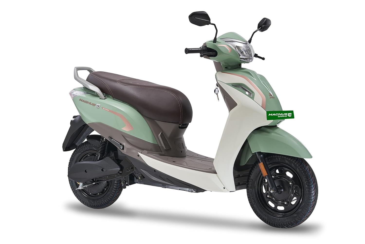Ampere Magnus Grand Electric Scooter by Greaves | 118 km IDC Range | Safest LFP Battery with 5-Year / 75,000 km Warranty | Colour: Matcha Green