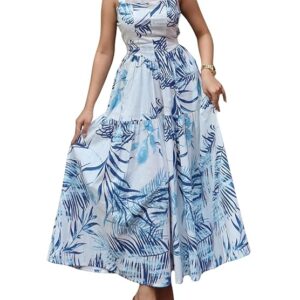 Elegant blue maxi dress for women by GRECIILOOKS