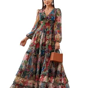 LITZO Women’s Yellow Georgette A-Line Dress