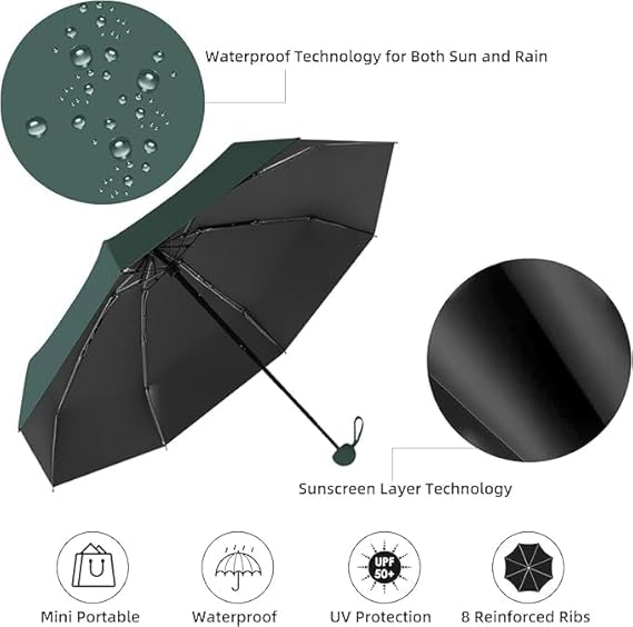 TEKCOOL UV Big Size Windproof Umbrella with Case – Sun & Rain Protection, Stylish Compact Folding Umbrella - Image 3