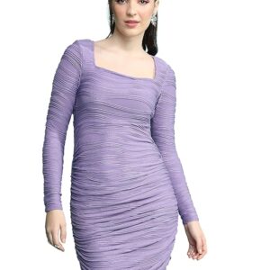 Tokyo Talkies Women’s Purple Polyester Dress front view