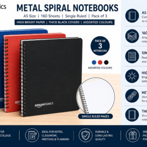 Amazon Basics Metal Spiral Notebooks