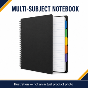 SOLO 5 Subject Wiro Notebook editorial illustration with coloured divider tabs