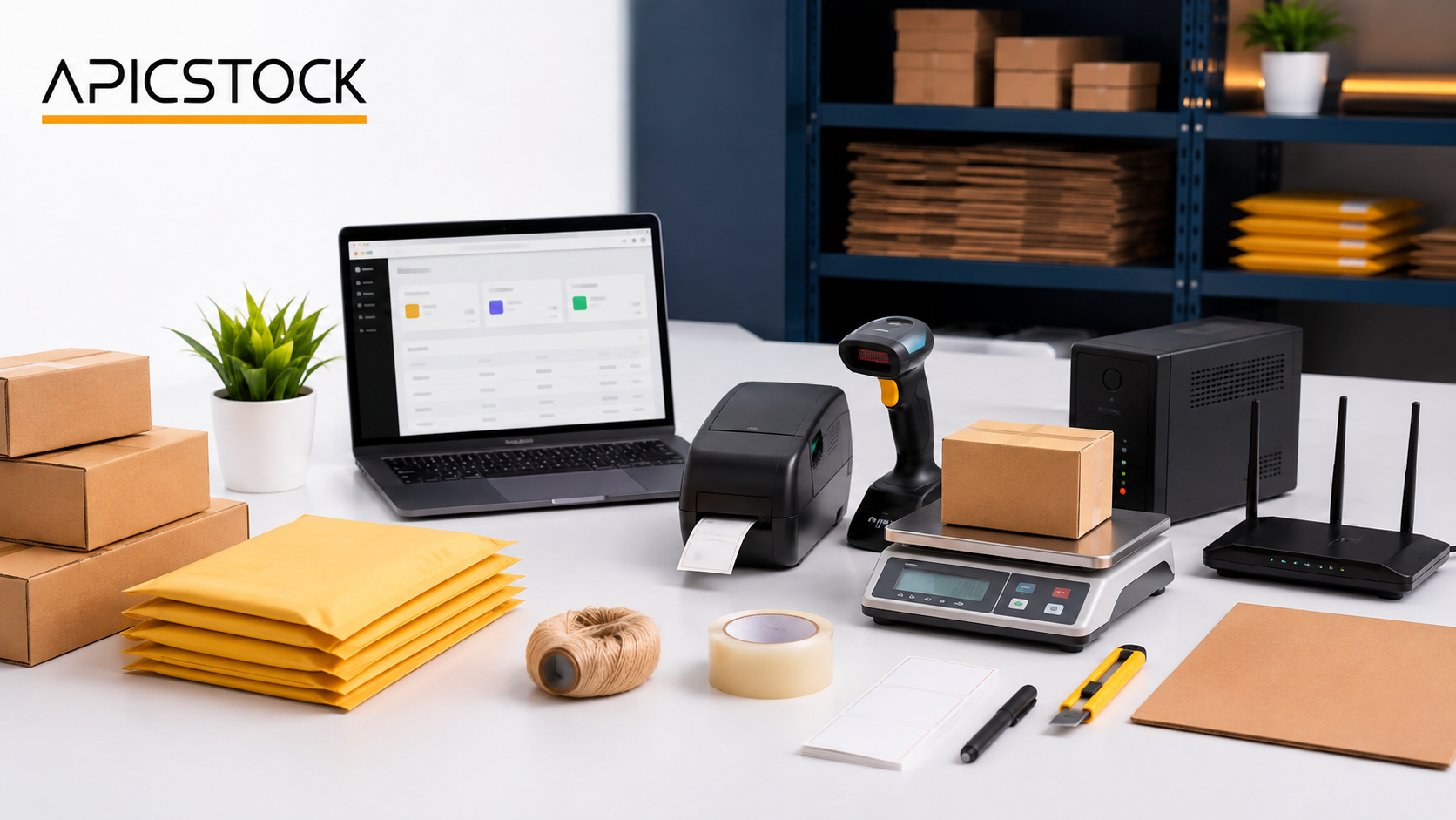 Amazon Seller Packing Station Setup in India with essential packing and shipping tools