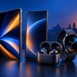 New technology devices launched in 2026 including smartphones, smartwatch, earbuds and finder tag