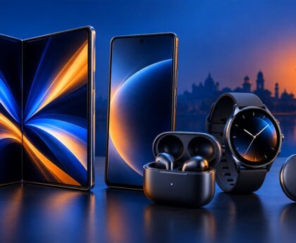 New technology devices launched in 2026 including smartphones, smartwatch, earbuds and finder tag