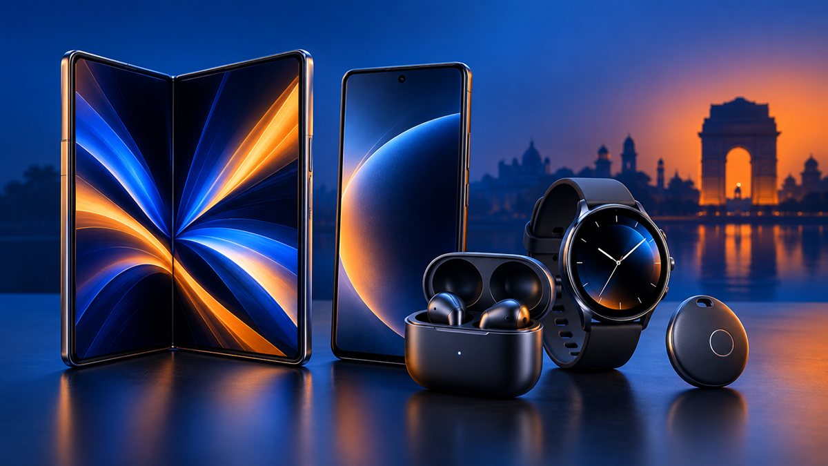 New technology devices launched in 2026 including smartphones, smartwatch, earbuds and finder tag