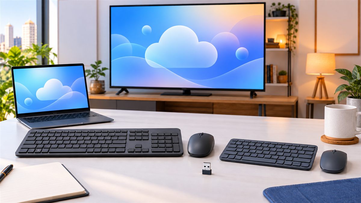 Wireless keyboard and mouse combinations for JioPC, smart TV and home office