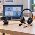 Webcams and headsets for video calls, online classes and home office