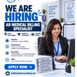 Flash Tech Consulting hiring poster for AR Medical Billing Specialist in Airoli, Navi Mumbai, for freshers and experienced candidates.
