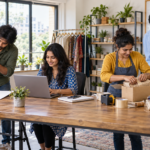 Young Indian entrepreneurs working on low-cost business ideas