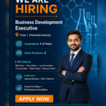 Flash Tech Consulting hiring poster for Business Development Executive in Pune, requiring 1–5 years of chemical sales and water-testing experience.
