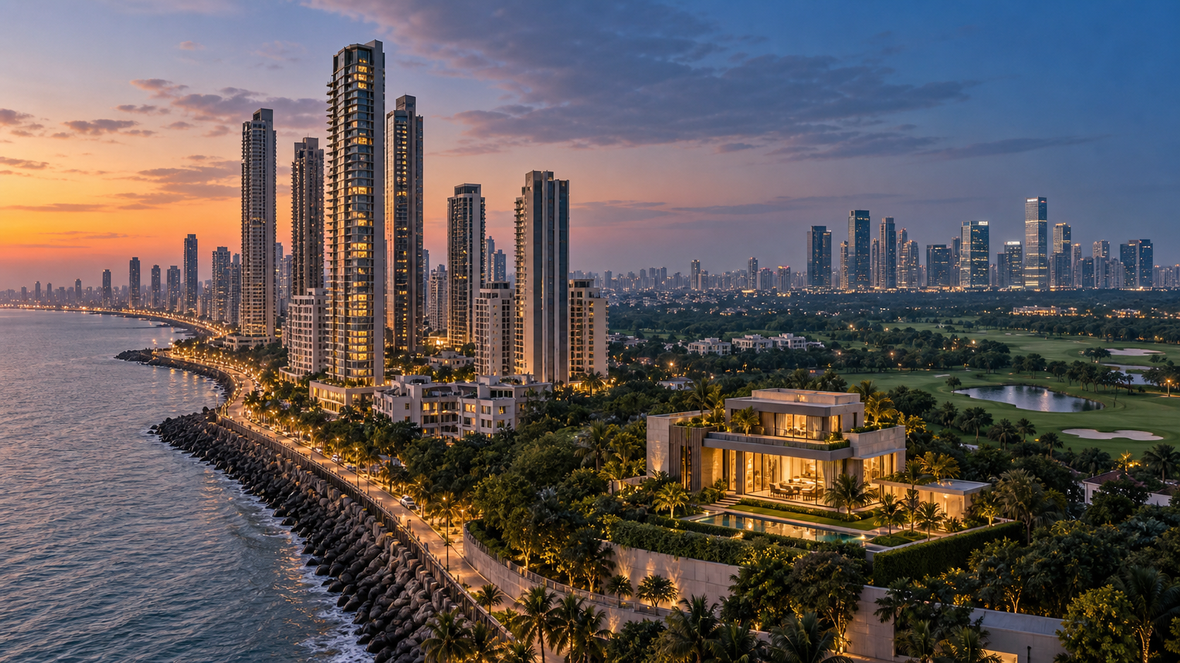 Luxury Indian residential skyline illustrating India’s costliest properties