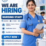 Flash Tech Consulting hiring poster for Nursing Staff in Kolhapur, requiring 1–2 years of experience and a nursing diploma.