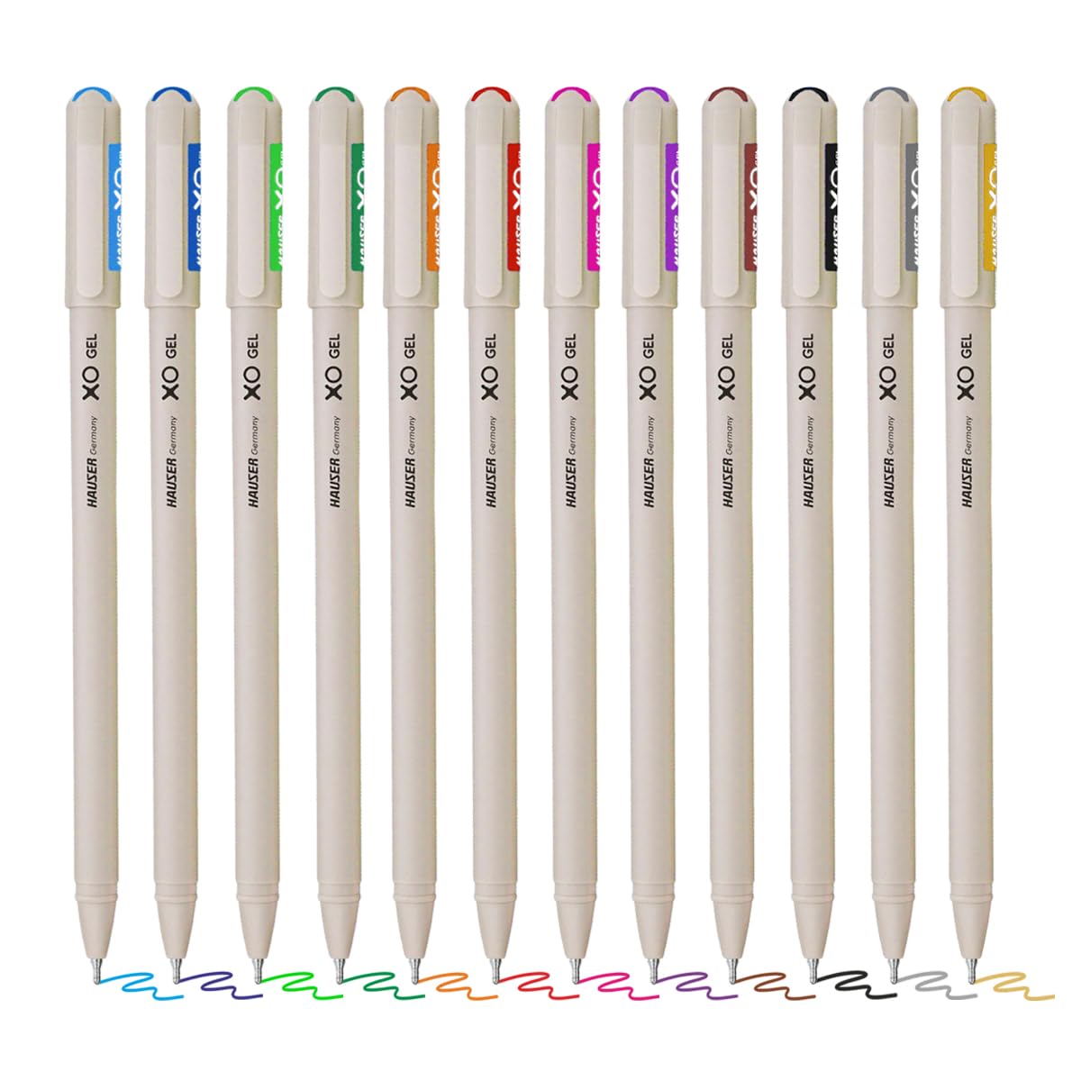 Hauser XO Multicolour Gel Pens — Set of 12