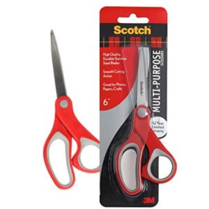 Scotch Stainless Steel Scissors — 6 Inches, Red