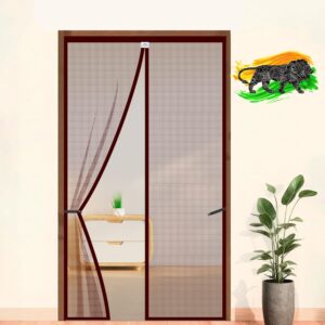 LifeKrafts Magnetic Door Mosquito Net — 200 × 100 cm, Brown