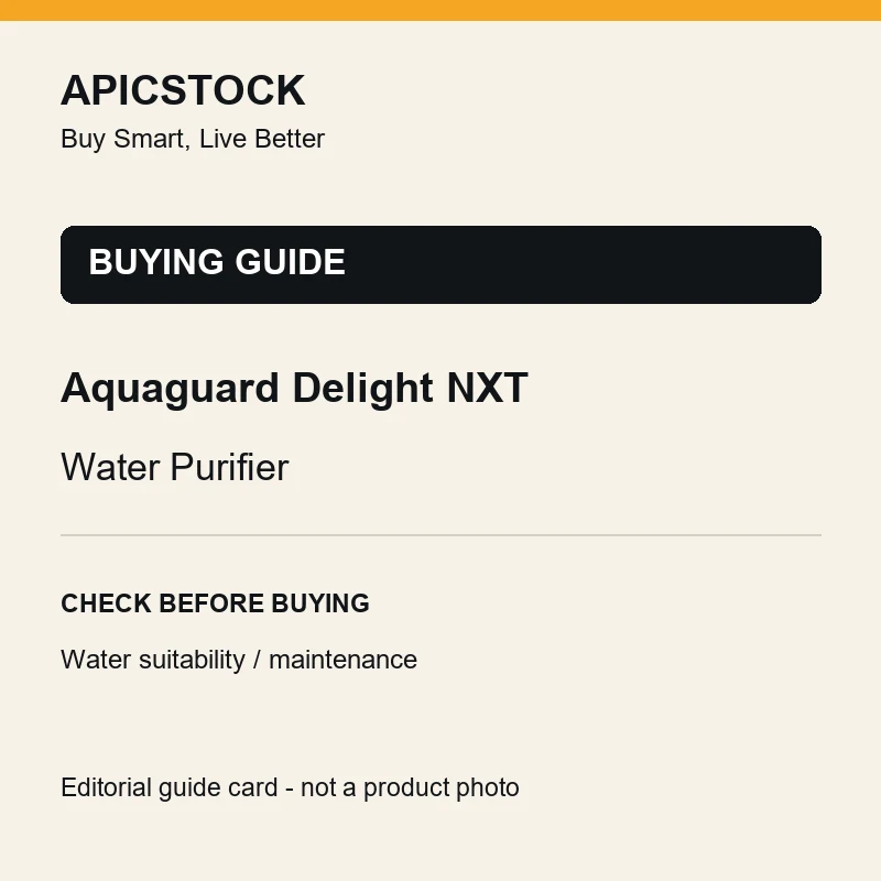 Aquaguard Delight NXT Water Purifier editorial buying-guide card; not a product photograph