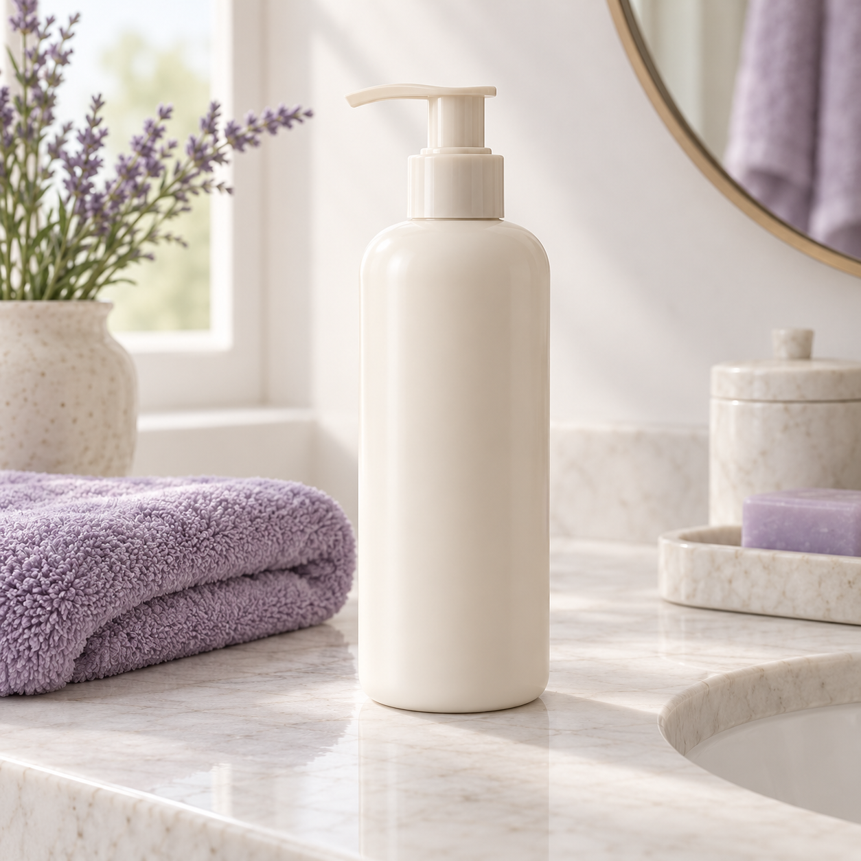 Editorial illustration for Dove Daily Shine Shampoo 650 ml buying guide; generic bottle, not actual Dove packaging